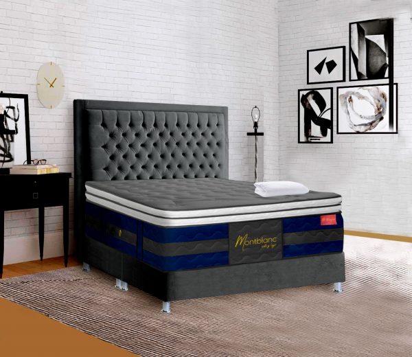COMBO BI CONFORT + BASE CAMA + CABECERO CAPITONEADO MARCO + LENCERÍA - Imagen 3