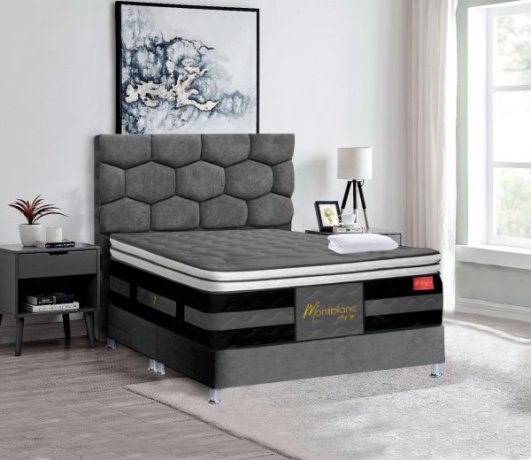 COMBO BI CONFORT + BASE CAMA + CABECERO EGIPCIO + LENCERÍA